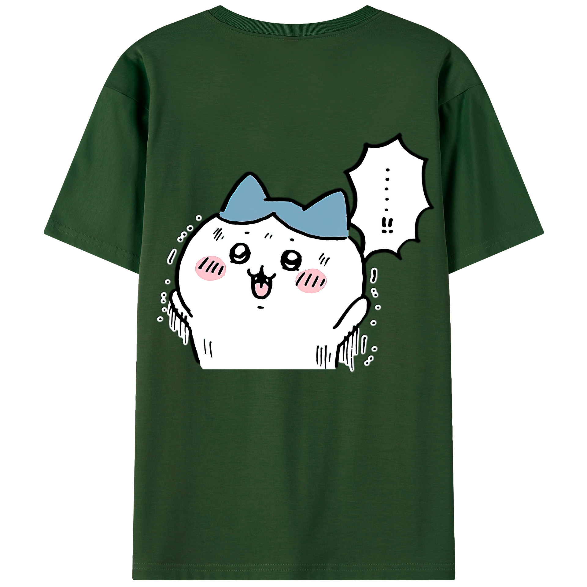 （画像用） ちいかわ ハチワレ Chii-kawa hachiware 綿100％半袖Tシャツ（背面プリント）